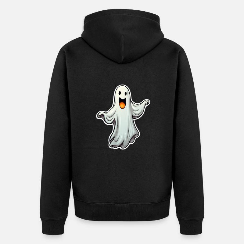 Fantôme d’Halloween - Veste à capuche bio Premium Unisexe - noir