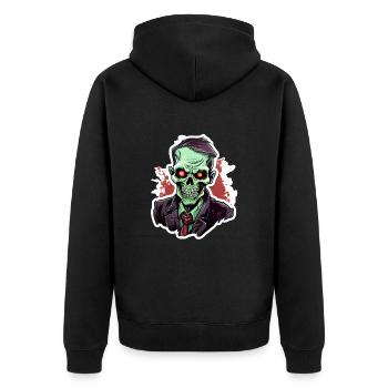 Halloween Zombie - Unisex Premium Organic Zip Hoodie - black - Back - Nico (187cm)