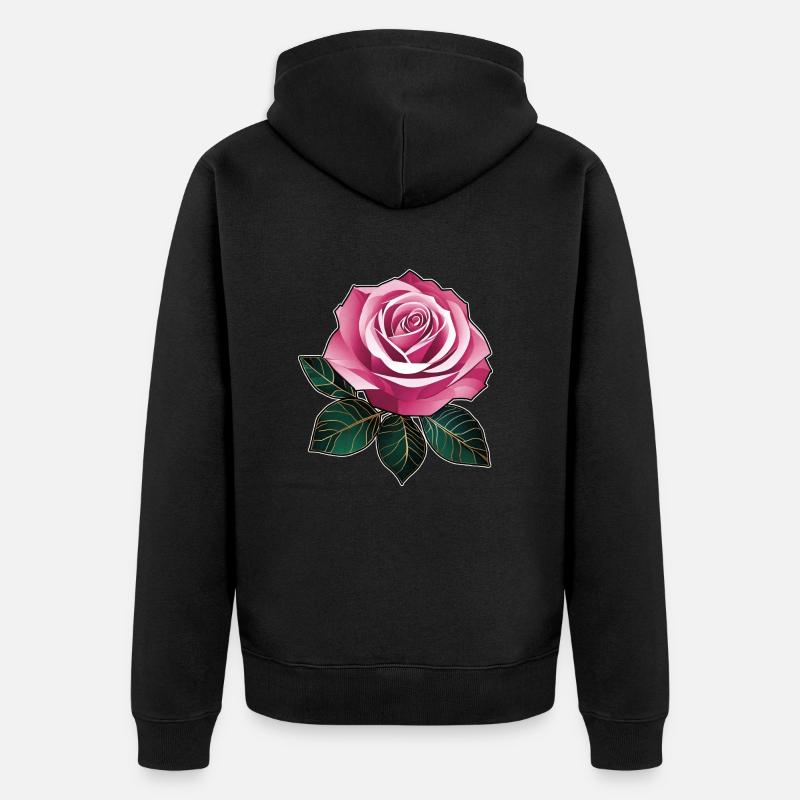 Pink Rose II - Veste à capuche bio Premium Unisexe - noir