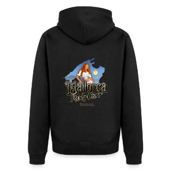Mallorca Party Crew Pin-Up Girl - Unisex Premium Organic Zip Hoodie - black - Back - Nico (187cm)