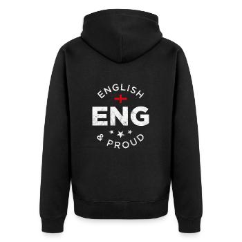 Anglais et fier - Veste à capuche bio Premium Unisexe - noir - Dos - Nico (187cm)