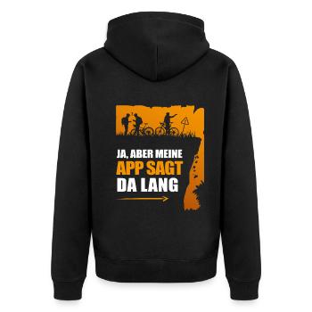 Lustiges Fahrradtour Radfahrer - Unisex Premium Bio Zip Hoodie - Schwarz - Hinten - Nico (187cm)