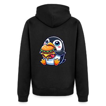 mignon pingouin burger dessin animé restauration rapide - Veste à capuche bio Premium Unisexe - noir - Dos - Nico (187cm)