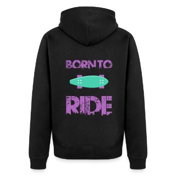 né pour rouler born to ride skateboard skate - Veste à capuche bio Premium Unisexe - noir - Dos - Nico (187cm)
