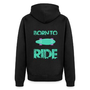 né pour rouler born to ride skateboard skate - Veste à capuche bio Premium Unisexe - noir - Dos - Nico (187cm)