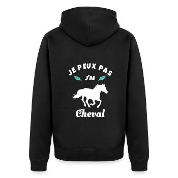 je peux pas j'ai cheval équitation - Veste à capuche bio Premium Unisexe - noir - Dos - Nico (187cm)