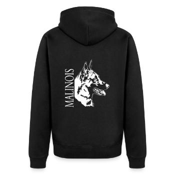 Malinois Portrait Dog Dogs Wilsigns - Unisex Premium Organic Zip Hoodie - black - Back - Nico (187cm)