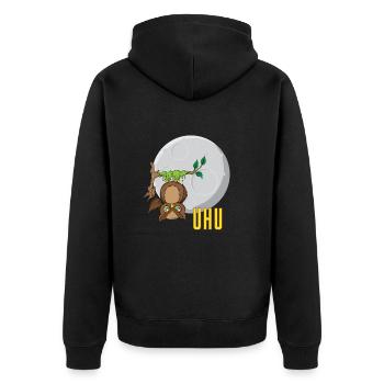 Hibou devant la lune - Veste à capuche bio Premium Unisexe - noir - Dos - Nico (187cm)