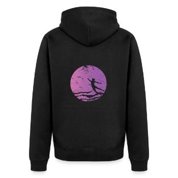 Disc golf is way too fast for you - Unisex Premium Organic Zip Hoodie - black - Back - Nico (187cm)