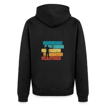 Bow and arrow archery - Unisex Premium Organic Zip Hoodie - black - Back - Nico (187cm)