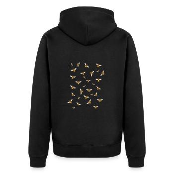 Beekeeper Bees Honey - Unisex Premium Organic Zip Hoodie - black - Back - Nico (187cm)