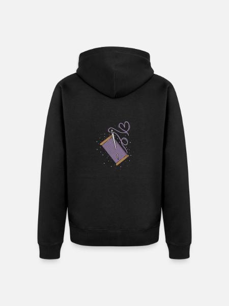 Sewing Paths Role - Unisex Premium Organic Zip Hoodie - black