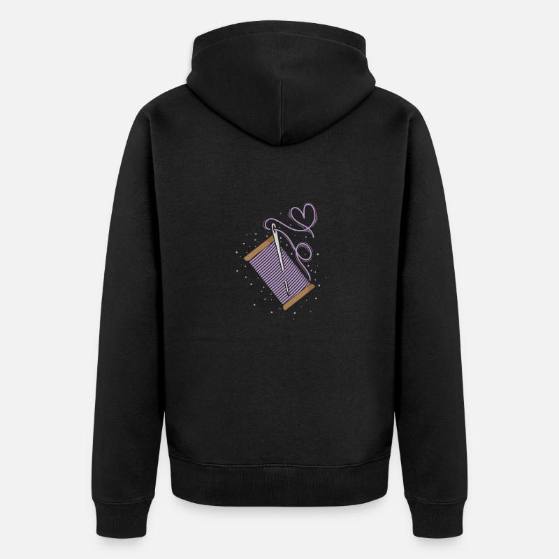 Chemin de couture Rouleau - Veste à capuche bio Premium Unisexe - noir