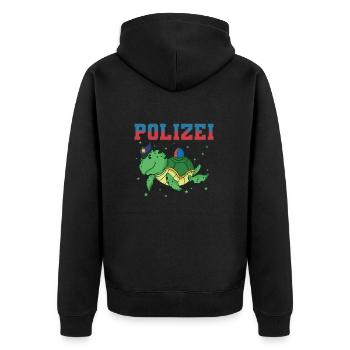 Tortue de police avec chapeau de police et comme voiture - Veste à capuche bio Premium Unisexe - noir - Dos - Nico (187cm)