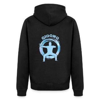 Arts martiaux Qigong - Veste à capuche bio Premium Unisexe - noir - Dos - Nico (187cm)