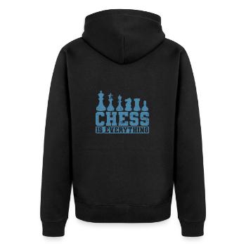 Chess is Everything Chess Pieces - Unisex Premium Organic Zip Hoodie - black - Back - Nico (187cm)