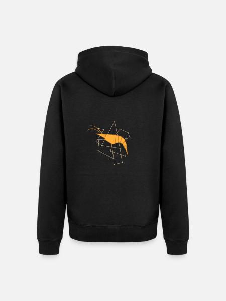 Origami crevette comme papier - Veste à capuche bio Premium Unisexe - noir