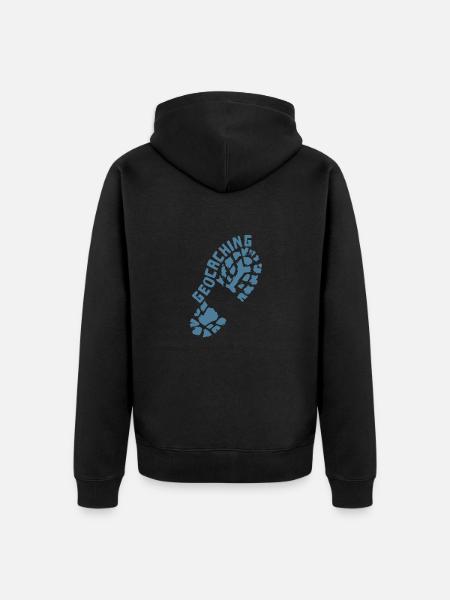 Geocaching empreinte chaussures - Veste à capuche bio Premium Unisexe - noir