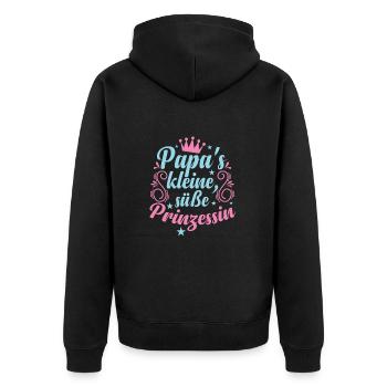 Papa's kleine, süße Prinzessin Mädchen - Unisex Premium Bio Zip Hoodie - Schwarz - Hinten - Nico (187cm)