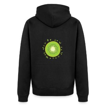 Kiwi Slice Fruit Fruit Animal Nouvelle-Zélande - Veste à capuche bio Premium Unisexe - noir - Dos - Nico (187cm)