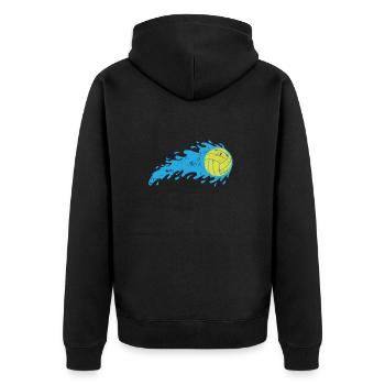 Wasserball Mannschaft Ballsport Hobby - Unisex Premium Bio Zip Hoodie - Schwarz - Hinten - Nico (187cm)