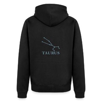 Sternkonstellation Sternzeichen Stier - Unisex Premium Bio Zip Hoodie - Schwarz - Hinten - Nico (187cm)