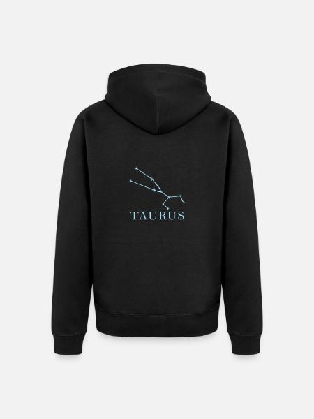 Sternkonstellation Sternzeichen Stier - Unisex Premium Bio Zip Hoodie - Schwarz