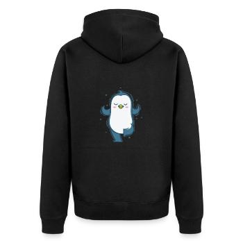 Penguin yoga or meditation Antarctica - Unisex Premium Organic Zip Hoodie - black - Back - Nico (187cm)