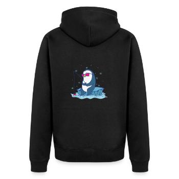 Manchot Pêche Antarctique Oiseau Animal - Veste à capuche bio Premium Unisexe - noir - Dos - Nico (187cm)