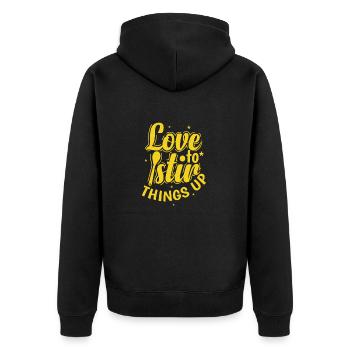 Love to stir Things up Koch Hobby Essen Küche - Unisex Premium Organic Zip Hoodie - black - Back - Nico (187cm)