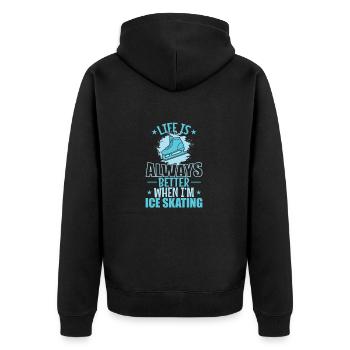 Life is Always better when I'm Ice Skating - Unisex Premium Organic Zip Hoodie - black - Back - Nico (187cm)