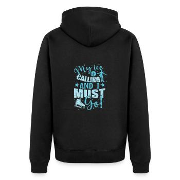 Ma glace m’appelle et je dois aller patinoire - Veste à capuche bio Premium Unisexe - noir - Dos - Nico (187cm)