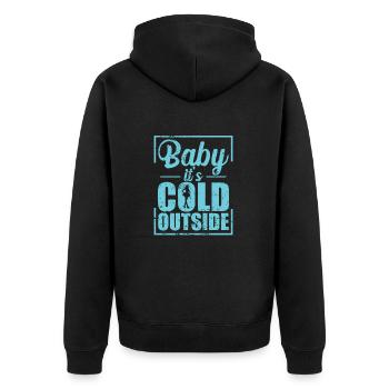 Baby it’s Cold Outside Schlittschuhlaufen - Unisex Premium Organic Zip Hoodie - black - Back - Nico (187cm)