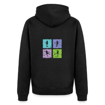 Schlittschuh laufen Sportart im Winter - Unisex Premium Organic Zip Hoodie - black - Back - Nico (187cm)