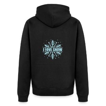 I Love Snow Winter Jahreszeit rodeln - Unisex Premium Bio Zip Hoodie - Schwarz - Hinten - Nico (187cm)