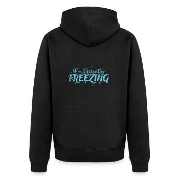 Je frezzing littéralement Snow Winter - Veste à capuche bio Premium Unisexe - noir - Dos - Nico (187cm)