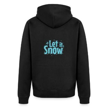 Let it Snow Winter Season Tobogganing - Unisex Premium Organic Zip Hoodie - black - Back - Nico (187cm)