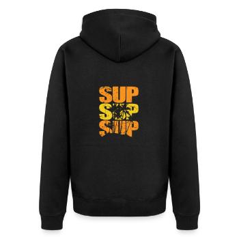 SUP avec Palm Stand up Paddle Sport - Veste à capuche bio Premium Unisexe - noir - Dos - Nico (187cm)