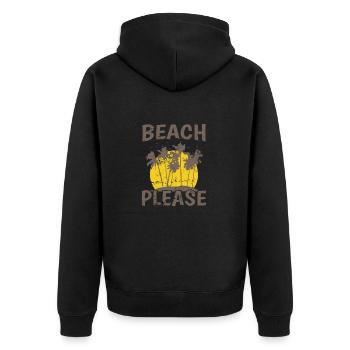 Beach Please Tree Palm Tree Holiday Beach - Unisex Premium Organic Zip Hoodie - black - Back - Nico (187cm)