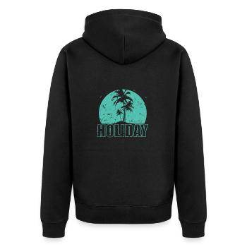 Vacances Palmiers et Plage Arbre Vacances - Veste à capuche bio Premium Unisexe - noir - Dos - Nico (187cm)