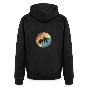 Palmier Relaxation Plant Holiday Beach - Veste à capuche bio Premium Unisexe - noir - Dos - Nico (187cm)