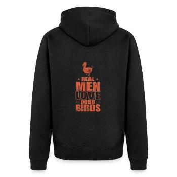 Les vrais hommes aiment les oiseaux dodo animal - Veste à capuche bio Premium Unisexe - noir - Dos - Nico (187cm)
