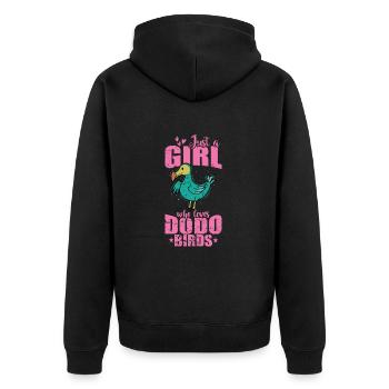 Juste une fille qui aime Dodo Birds Mauritius - Veste à capuche bio Premium Unisexe - noir - Dos - Nico (187cm)