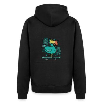 We can do it We can Dodo it Bird Mauritius - Unisex Premium Organic Zip Hoodie - black - Back - Nico (187cm)