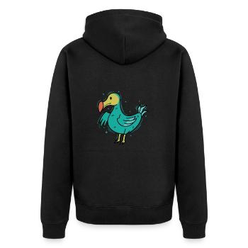 cute dodo bird from Mauritius - Unisex Premium Organic Zip Hoodie - black - Back - Nico (187cm)