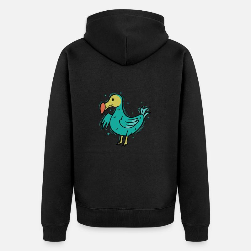 netter Dodo Vogel aus Mauritius - Unisex Premium Bio Zip Hoodie - Schwarz