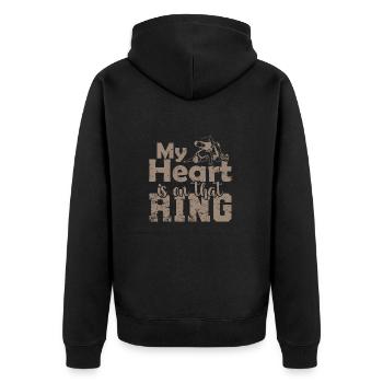 My Heart is on that Ring Wrestling Show Fight - Unisex Premium Organic Zip Hoodie - black - Back - Nico (187cm)