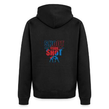 Shoot your Shot Wrestling Show Fight - Unisex Premium Organic Zip Hoodie - black - Back - Nico (187cm)