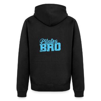 Pilates Bro Fitness Powerhouse Training - Unisex Premium Organic Zip Hoodie - black - Back - Nico (187cm)