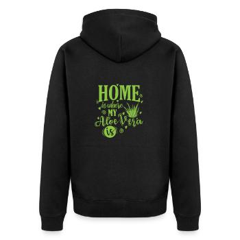 La maison est l’endroit où mon Aloe Vera est une plante médicinale - Veste à capuche bio Premium Unisexe - noir - Dos - Nico (187cm)